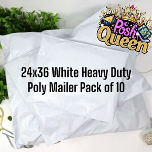 24x36 Heavy Duty White Poly Mailers Pack of 10